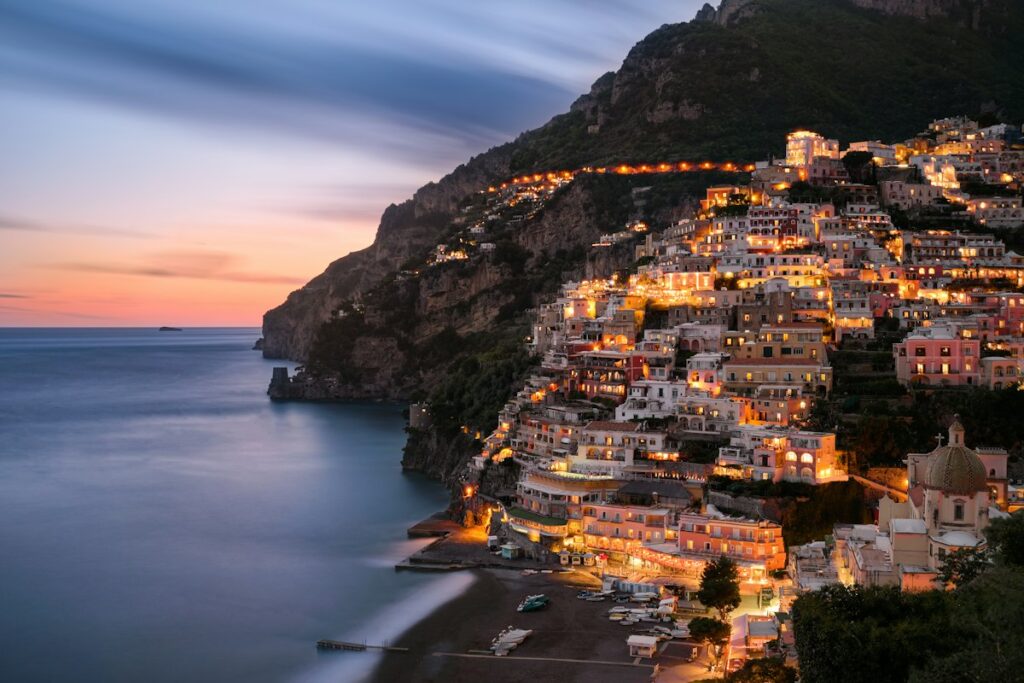Positano Amalfi Coast Sunset - Travel Meadow Guide